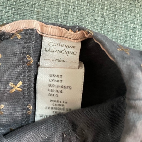 Cathrine malandrino Gray Dress with Gold Accents and Bow - Picture 2 of 2